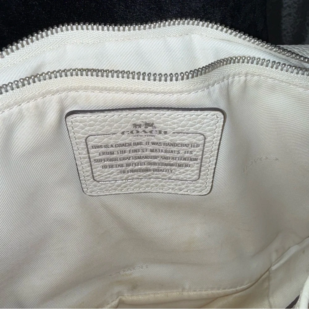 Coach Purse‎ Studded White Leather Crossbody Bag Vintage Y2K Biker Chic